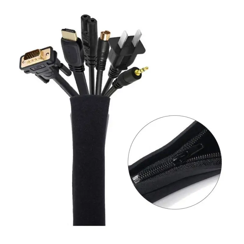Cable Sleeve Neoprene - ジッパーケーブルスリーブワイヤーケーブル管理オーガナイザー DIY ネオプレン 50*11 センチメートルスリーブワイヤープロテクターテレビコンピュータオフィスホーム