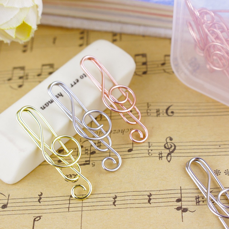 Tech Accessories For Office - 10 ピース/箱音符形のペーパークリップ装飾カラフルな装飾オフィス文具ペーパークリップピアノアクセサリースコアクリップ
