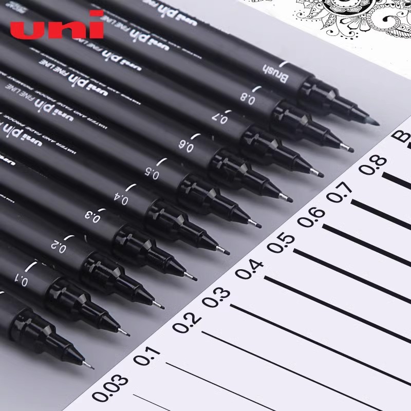 Tech Accessories For Office - 日本 UNI ニードルチューブゲルペン PIN-200 コミックデザイン描画アウトライン防水トレース鉛筆アート文具オフィスアクセサリー