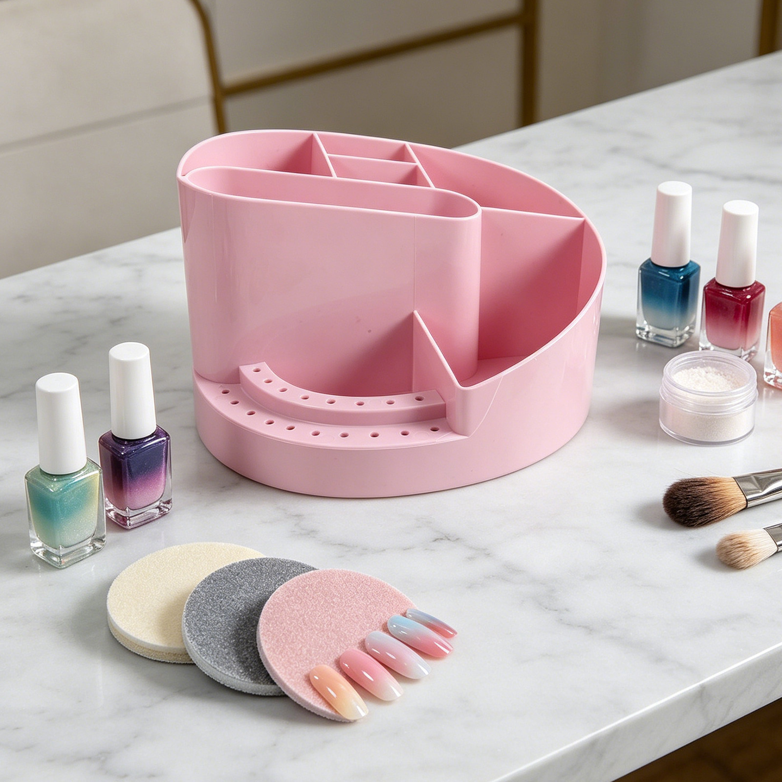 Tech Accessories For Desk - ネイルオーガナイザー収納ボックス 7コンパートメント プラスチック製 マニキュアツールホルダー ドリルビットオーガナイザー ネイルテックデスク収納ケース