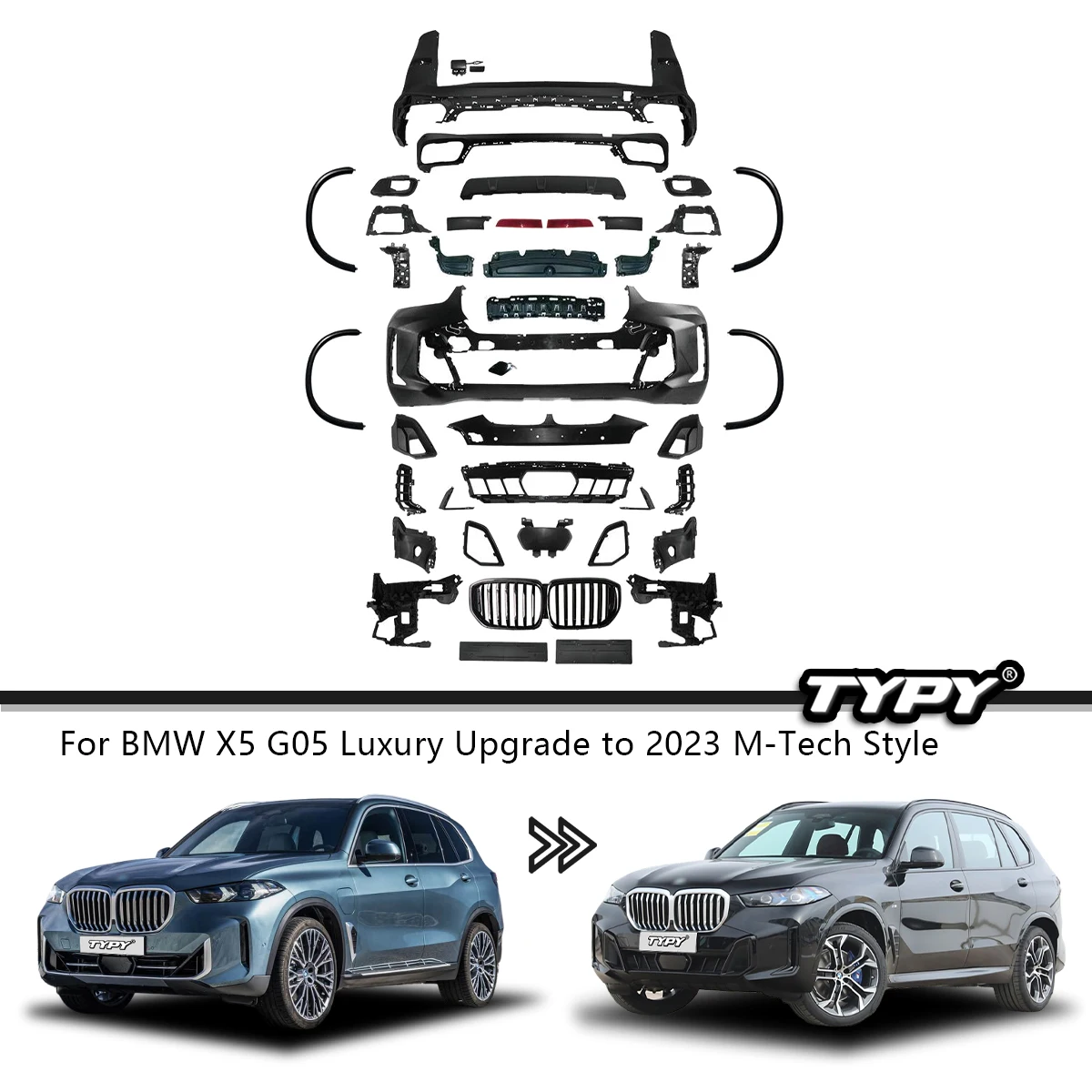 Tech Accessories Kit - BMW X5 G05 2023年式用高品質ボディキット、G05 M-Techスタイルへのアップグレード、フルボディキットパーツシステム、エクステリアアクセサリー