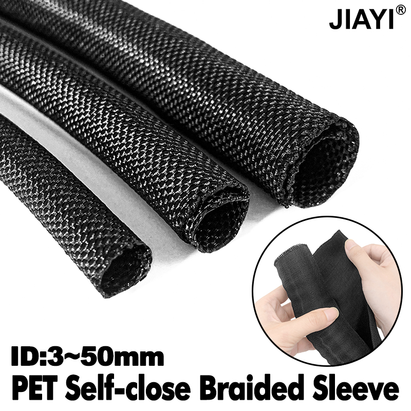 Cable Sleeve Neoprene - ケーブルスリーブ自己閉鎖 PET 編組拡張可能な自動ライン管理オーバーラップ柔軟な織機分割パイプチューブワイヤーラップ保護