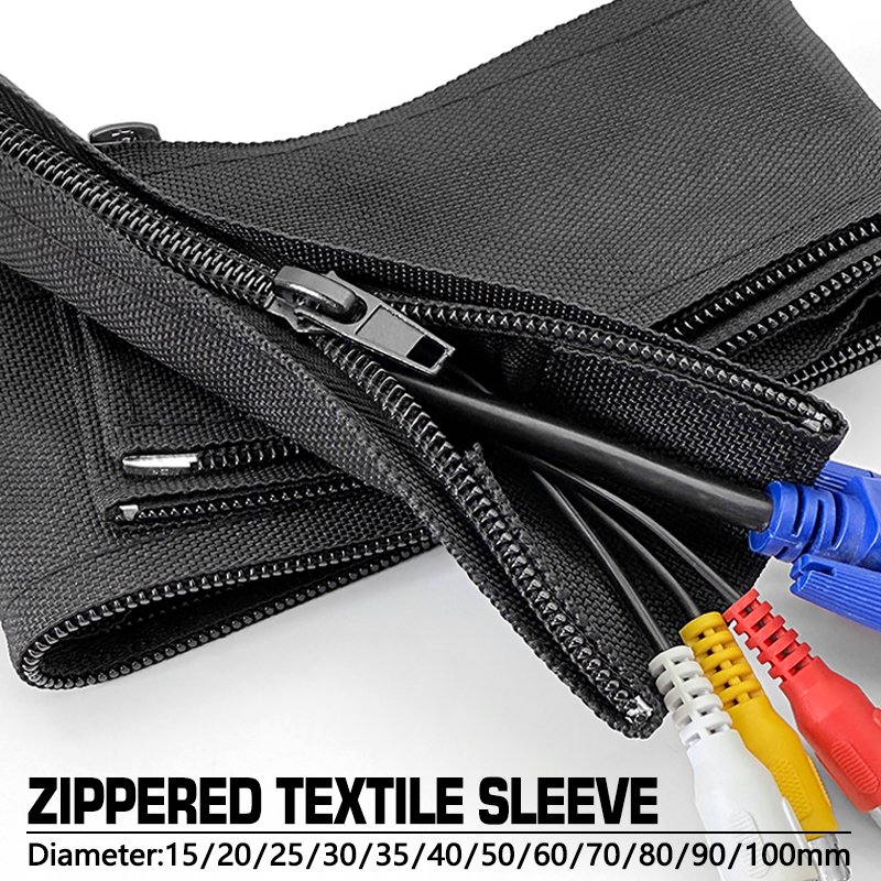 ジッパーケーブルスリーブ 防水ワイヤーケーブル管理ケーブル  - Cable Sleeve Neoprene のレビューと価格