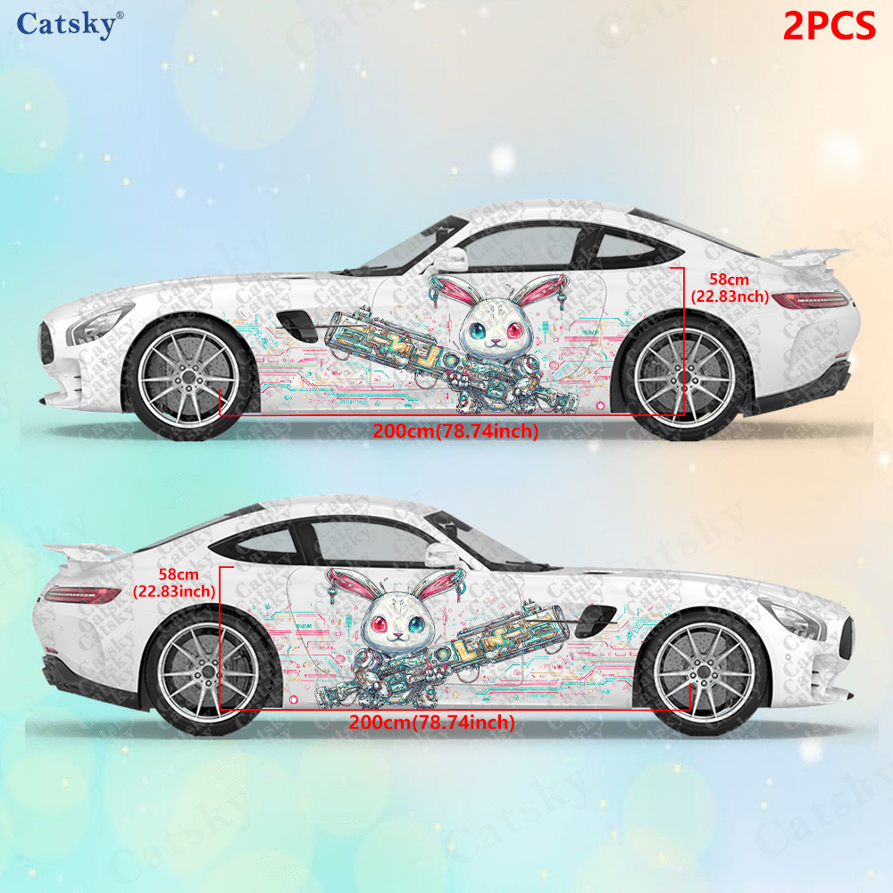2 個のサイバーパンク ライン テック バニー カー サイド - Tech Accessories For Car のレビューと価格