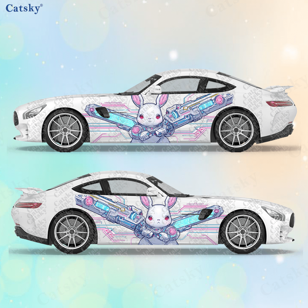 2 個のサイバーパンク ライン テック バニー カー サイド - Tech Accessories For Car のレビューと価格