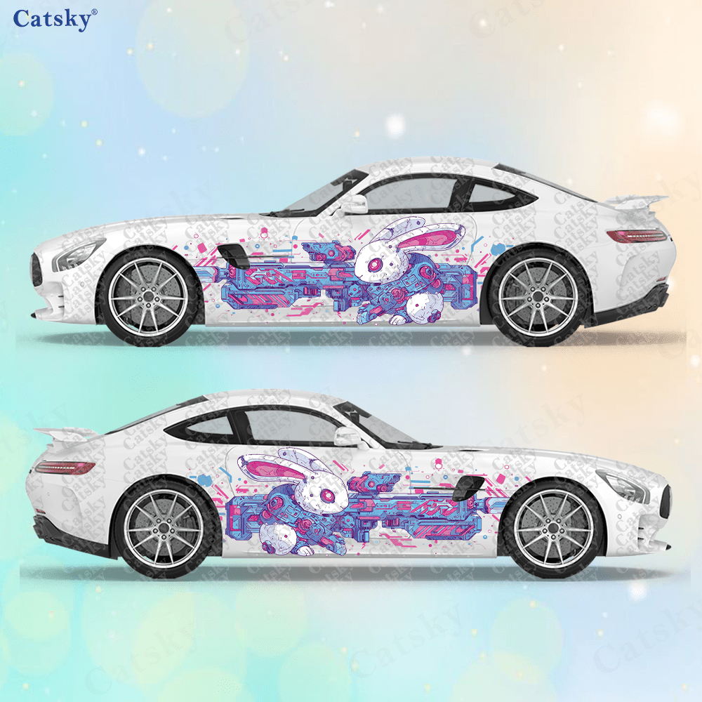 2 個のサイバーパンク ライン テック バニー カー サイド - Tech Accessories For Car のレビューと価格