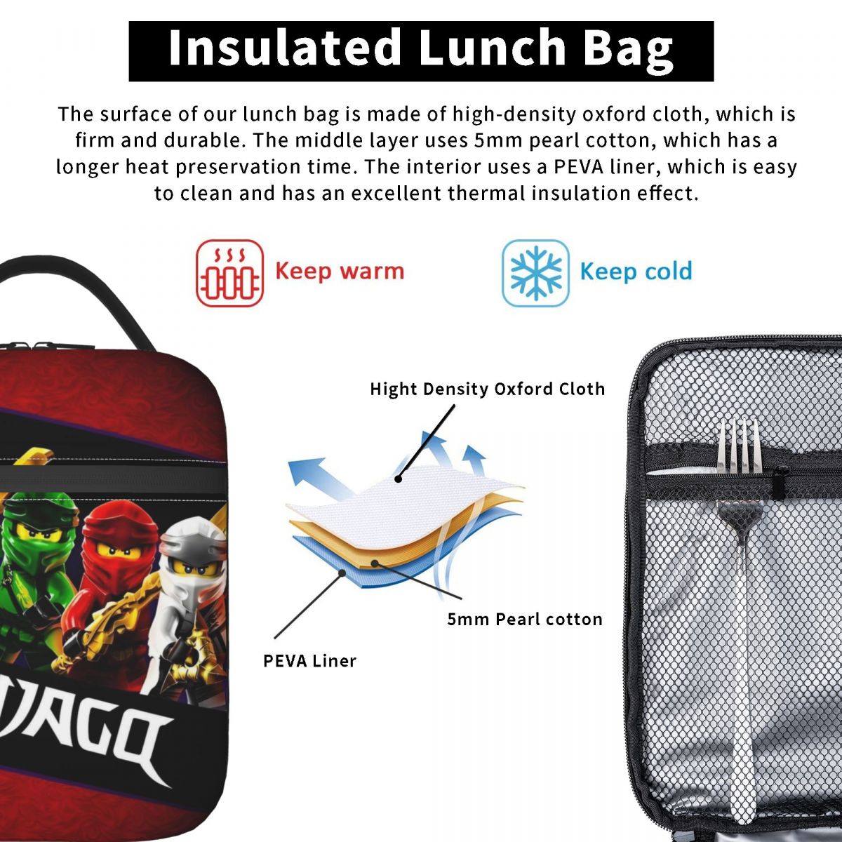 カスタムファントム N-Ninjagos 断熱ランチバッグ  - Tech Accessories For Office のレビューと価格