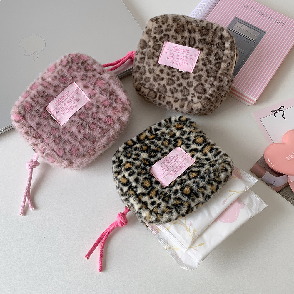 1pc ファッションレトロぬいぐるみスクエアヒョウ柄化粧バッ - Tech Accessories Kit のレビューと価格
