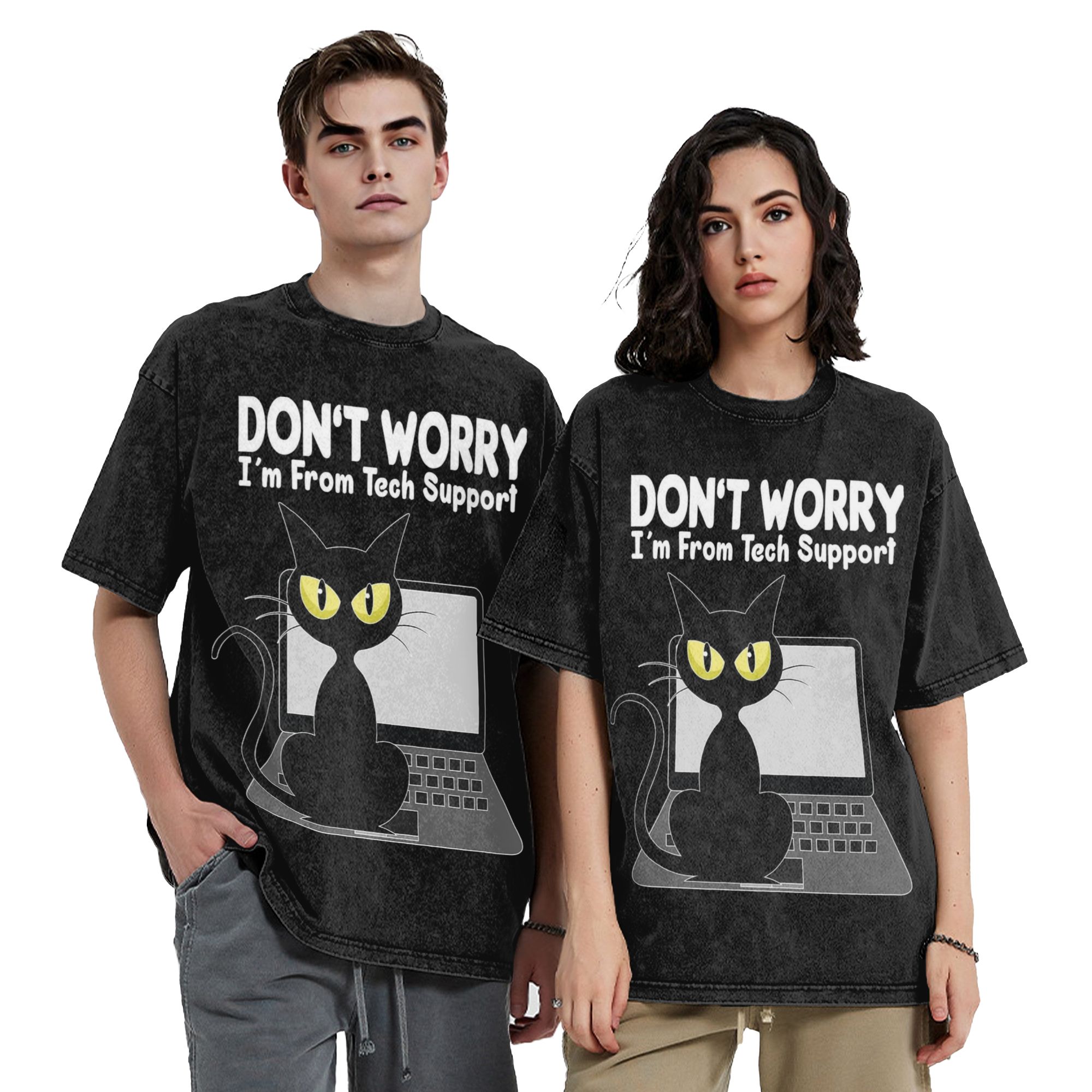 男性用、女性用のウェイズTシャツ、心配しないでください、私は - Tech Neck Accessories のレビューと価格