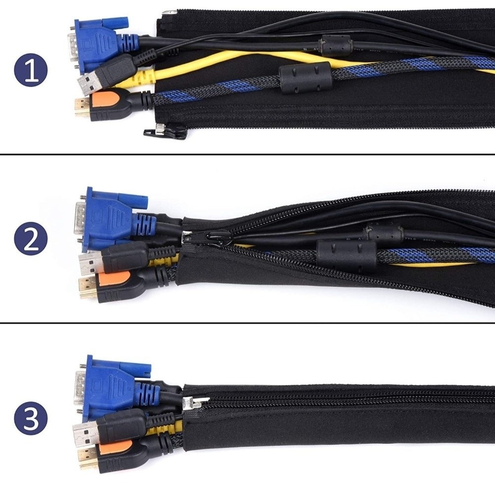 ケーブルオーガナイザーバッグ 50cm ケーブルラッパー ネ - Cable Sleeve Neoprene のレビューと価格