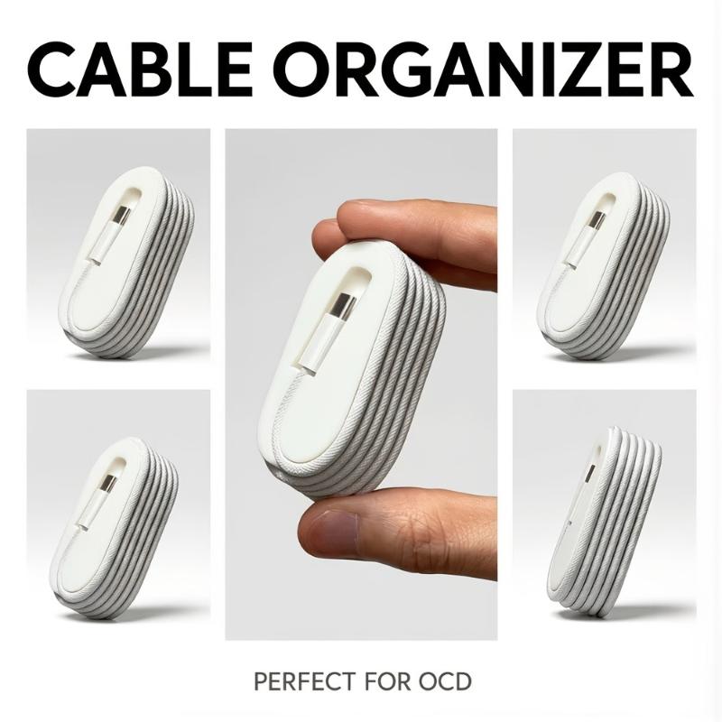 新しいポータブルケーブルワインダーオーガナイザー、デスクトッ - Travel Cable Organizer のレビューと価格