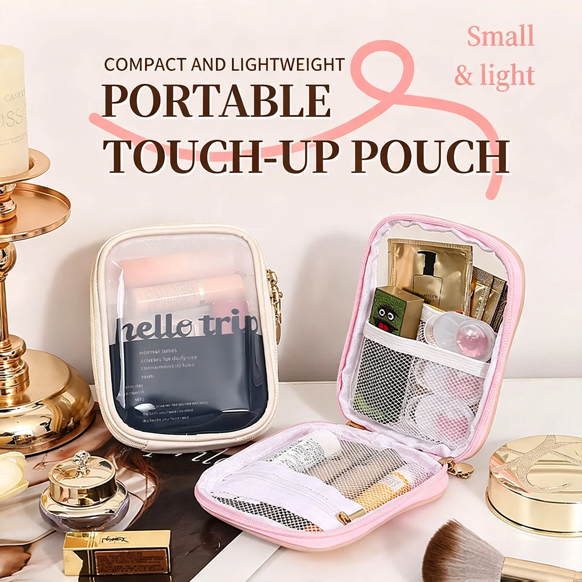 透明ポータブルコスメポーチ、口紅オーガナイザー、トラベルポー - Travel Cable Organizer のレビューと価格