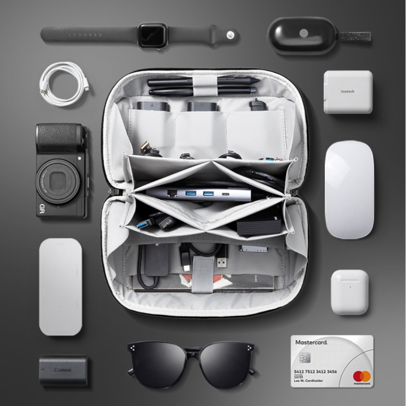 デジタル収納バッグ ケーブル USB ドライブ用 ポータブル - Travel Cable Organizer のレビューと価格