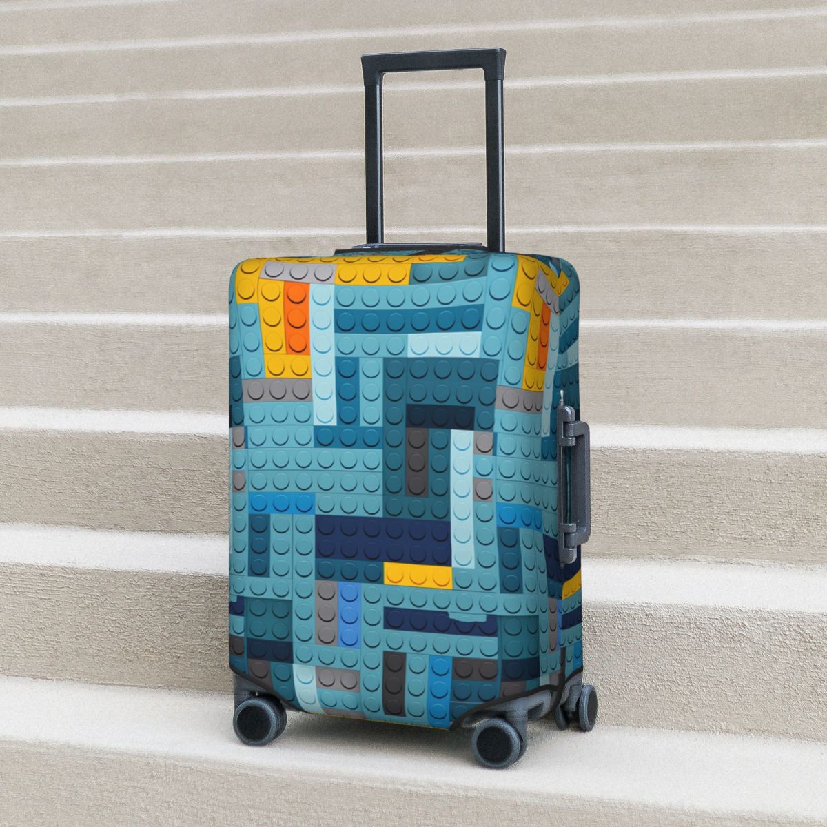 ブルーテックピクセルビルディングブロックテクスチャスーツケー - Tech Accessories Business のレビューと価格